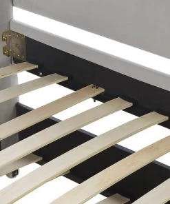 Beliani Lits Lit Gigogne En Velours Gris 90x200 -Sommiers Soldes lit gigogne en velours gris 90x200 5