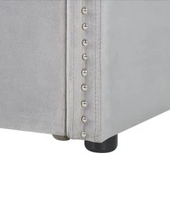 Beliani Lits Lit Gigogne En Velours Gris 90x200 -Sommiers Soldes lit gigogne en velours gris 90x200 6