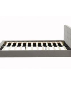 Homifab Lits Lit Gris Clair 140x190 Avec Sommier à Lattes Et Tête De Lit -Sommiers Soldes lit gris clair 140x190 avec sommier a lattes et tete de lit 5