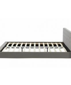 Homifab Lits Lit Gris Clair 160x200 Avec Sommier à Lattes Et Tête De Lit -Sommiers Soldes lit gris clair 160x200 avec sommier a lattes et tete de lit 5