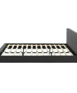 Homifab Lits Lit Gris Foncé 180x200 Avec Sommier à Lattes Et Tête De Lit -Sommiers Soldes lit gris fonce 180x200 avec sommier a lattes et tete de lit 5