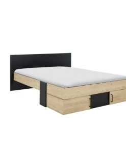 Diagone Lits Lit Rangement 140x190 Effet Bois Marron Clair -Sommiers Soldes lit rangement 140x190 effet bois marron clair 5