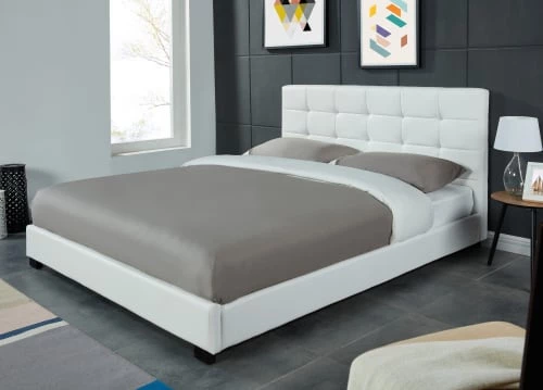 Baita Lits Lit Simili Blanc 140x190 Sommier Inclus 4 Baita Lits Lit Simili Blanc 140x190 Sommier Inclus – Image 2