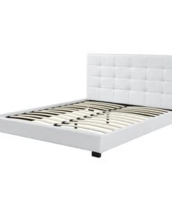 Baita Lits Lit Simili Blanc 140x190 Sommier Inclus