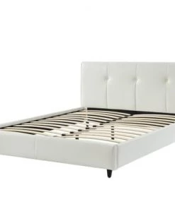 Baita Lits Lit Simili Blanc 140x190 Sommier Inclus