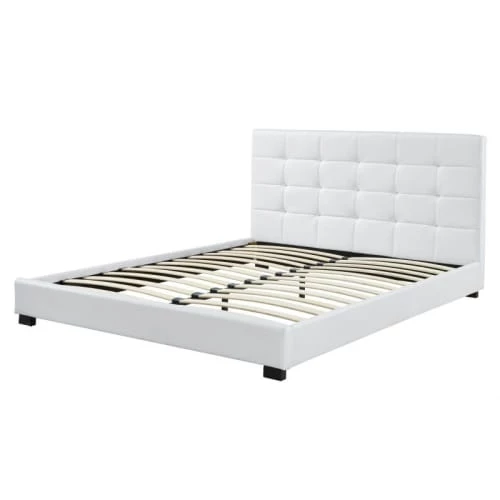 Baita Lits Lit Simili Blanc 140x190 Sommier Inclus 3 Baita Lits Lit Simili Blanc 140x190 Sommier Inclus