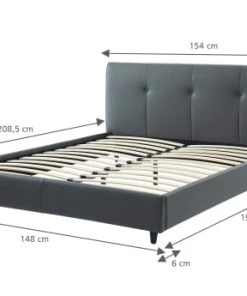 Baita Lits Lit Simili Gris 140x190 Sommier Inclus 10 Baita Lits Lit Simili Gris 140x190 Sommier Inclus -Sommiers Soldes lit simili gris 140x190 sommier inclus 2