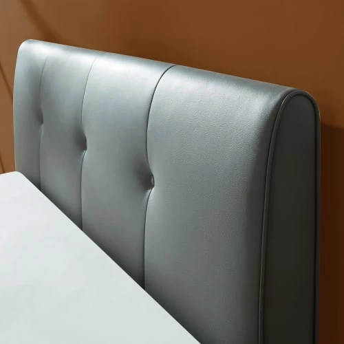 Baita Lits Lit Simili Gris 140x190 Sommier Inclus 6 Baita Lits Lit Simili Gris 140x190 Sommier Inclus – Image 4