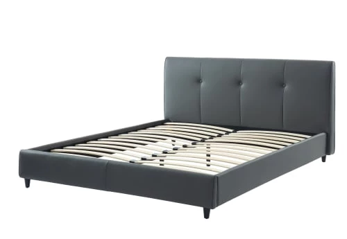 Baita Lits Lit Simili Gris 140x190 Sommier Inclus 7 Baita Lits Lit Simili Gris 140x190 Sommier Inclus – Image 5