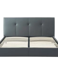 Baita Lits Lit Simili Gris 160x200 Sommier Inclus
