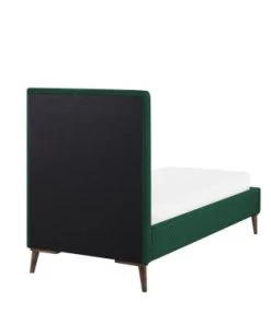 Beliani Lits Lit Simple En Velours Vert 90x200 -Sommiers Soldes lit simple en velours vert 90x200 5