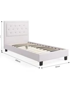 Baita Lits Lit Simple Simili Blanc 90x190 Sommier Inclus 9 Baita Lits Lit Simple Simili Blanc 90x190 Sommier Inclus -Sommiers Soldes lit simple simili blanc 90x190 sommier inclus 2