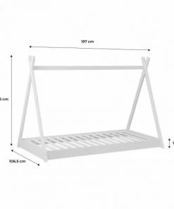 Alice's Garden Lits Lit Tipi 90x190 En Bois Massif, Pin Naturel Vert Céladon -Sommiers Soldes lit tipi 90x190 en bois massif pin naturel vert celadon 3