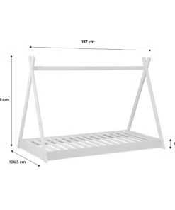 Alice's Garden Lits Lit Tipi 90x190 En Bois Massif, Pin Naturel Vert Céladon -Sommiers Soldes lit tipi 90x190 en bois massif pin naturel vert celadon 4
