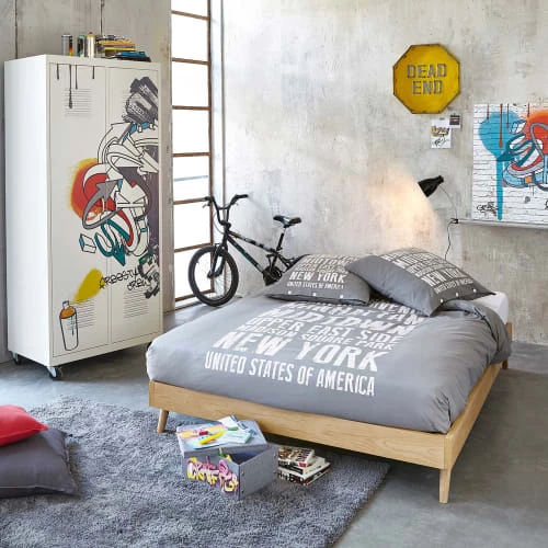 Maisons Du Monde Lits Lit Vintage 140x190 Avec Sommier à Lattes 7 Maisons Du Monde Lits Lit Vintage 140x190 Avec Sommier à Lattes – Image 5