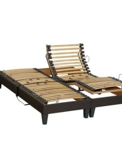 Idliterie Lot 2 Sommiers Relaxation Electrique Anthracite 2x90x200