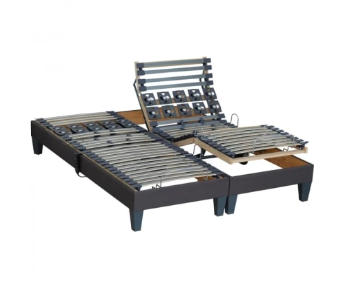Idliterie Lot 2 Sommiers Relaxation Electrique Anthracite 2x90x200 3 Idliterie Lot 2 Sommiers Relaxation Electrique Anthracite 2x90x200