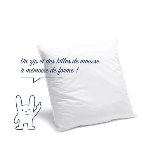 Bleu Câlin Oreillers Oreiller à Copeaux Mousse Mémoire De Forme Enveloppe Coton 60x60cm 5 Bleu Câlin Oreillers Oreiller à Copeaux Mousse Mémoire De Forme Enveloppe Coton 60x60cm – Image 3