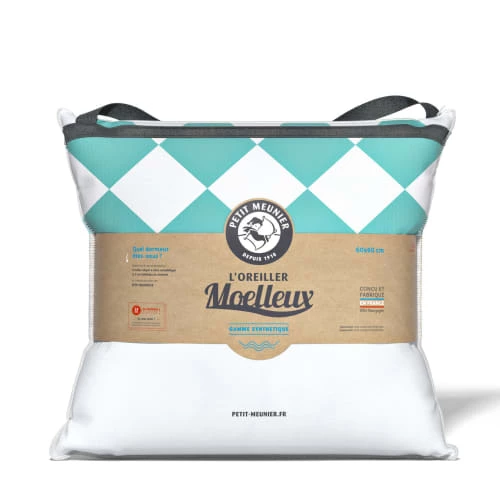 Petit Meunier Oreillers Oreiller Moelleux Synthétique Carré 60x60 4 Petit Meunier Oreillers Oreiller Moelleux Synthétique Carré 60x60 – Image 2