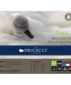 Drouault Oreillers Oreiller Népal - 70% Duvet Canard - MOELLEUX 65x65 Cm -Sommiers Soldes oreiller nepal 70 duvet canard moelleux 65x65 cm 2