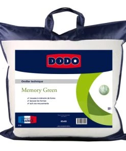 Dodo Oreillers Oreiller Végétal Memory Green 33x60 Cm -Sommiers Soldes oreiller vegetal memory green 33x60 cm 2