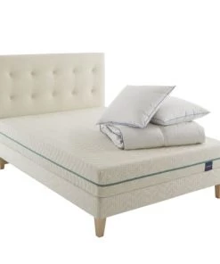 Someo Lits Pack Literie Latex Naturel, Tête De Lit Et Compléments 140 X 190 21 Cm