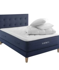 Someo Lits Pack Literie Ressorts, Tête De Lit Et Compléments 140 X 190 30,5 Cm