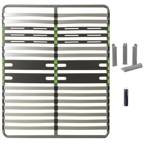 Altobuy Sommiers Pack Sommier 2x16 Lattes 160x200cm + Pieds Gris + Pied Central 3 Altobuy Sommiers Pack Sommier 2x16 Lattes 160x200cm + Pieds Gris + Pied Central
