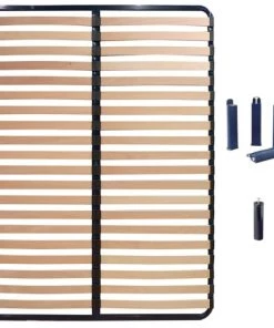 Altobuy Sommiers Pack Sommier 2x20 Lattes 160x200cm + Pieds Bleus + Pied Central