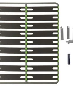 Altobuy Sommiers Pack Sommier 2x9 Lattes 160x200cm + Pieds Gris + Pied Central
