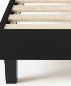 Homifab Sommiers Sommier à Lattes 160x200 Cm En Tissu Déco Noir -Sommiers Soldes sommier a lattes 160x200 cm en tissu deco noir 2