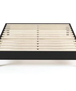 Homifab Sommiers Sommier à Lattes 160x200 Cm En Tissu Déco Noir