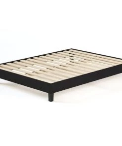 Homifab Sommiers Sommier à Lattes 90x190 Cm En Tissu Déco Noir -Sommiers Soldes sommier a lattes 90x190 cm en tissu deco noir 1