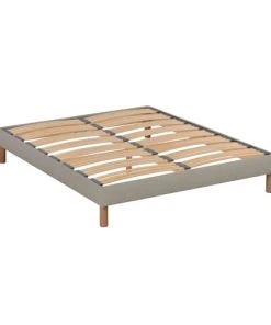 NUIT DE COTON Sommiers Sommier à Lattes En Bois 160x200 Coloris Beige Livré En Kit