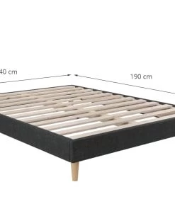 Moondaca Sommiers Sommier à Lattes En Kit 140x190 Tissu Déco + 4 Pieds -Sommiers Soldes sommier a lattes en kit 140x190 tissu deco 4 pieds 5