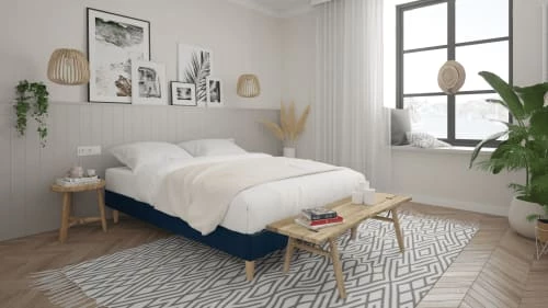 Moondaca Sommiers Sommier à Lattes En Kit 160x200 Tissu Déco + 4 Pieds 4 Moondaca Sommiers Sommier à Lattes En Kit 160x200 Tissu Déco + 4 Pieds – Image 2