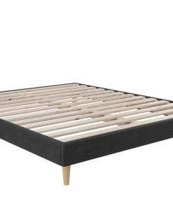 Moondaca Sommiers Sommier à Lattes En Kit 160x200 Tissu Déco + 4 Pieds