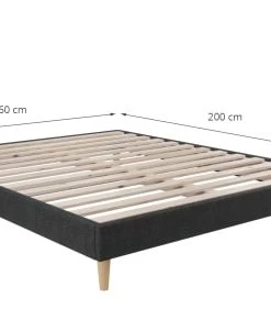 Moondaca Sommiers Sommier à Lattes En Kit 160x200 Tissu Déco + 4 Pieds -Sommiers Soldes sommier a lattes en kit 160x200 tissu deco 4 pieds 5