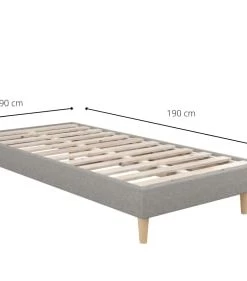 Moondaca Sommiers Sommier à Lattes En Kit 90x190 Tissu Déco + 4 Pieds -Sommiers Soldes sommier a lattes en kit 90x190 tissu deco 4 pieds 10