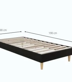 Moondaca Sommiers Sommier à Lattes En Kit 90x190 Tissu Déco + 4 Pieds -Sommiers Soldes sommier a lattes en kit 90x190 tissu deco 4 pieds 4