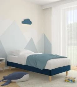 Moondaca Sommiers Sommier à Lattes En Kit 9x190 Tissu Déco + 4 Pieds -Sommiers Soldes sommier a lattes en kit 9x190 tissu deco 4 pieds 1