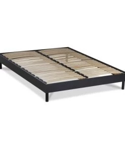 Maison Aubertin Sommiers Sommier à Lattes En Kit Bois Couleur Noir 140x200