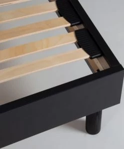Maison Aubertin Sommiers Sommier à Lattes En Kit Bois Couleur Noir 90x200 -Sommiers Soldes sommier a lattes en kit bois couleur noir 90x200 3