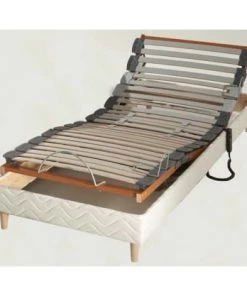 Idliterie Sommiers Sommier Avec Réglage Fermeté Au Niveau Lombaire 90x190 Cm