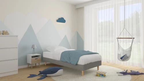 Moondaca Sommiers Sommier Déco Tapissier En Kit 90x190 Gris Clair 4 Pieds Inclus 4 Moondaca Sommiers Sommier Déco Tapissier En Kit 90x190 Gris Clair 4 Pieds Inclus – Image 2