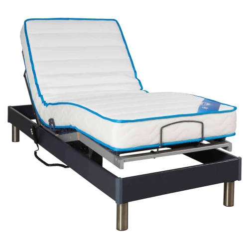 Someo Sommiers Sommier électrique De Relaxation Anthracite à Plots 90x200 5 Someo Sommiers Sommier électrique De Relaxation Anthracite à Plots 90x200 – Image 3