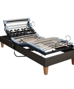 Sommiers Sommier électrique Someo Décor Chêne Foncé 90x190