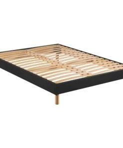 Sommiers Sommier En Kit Gris Anthracite à Lattes Merinos 140x200