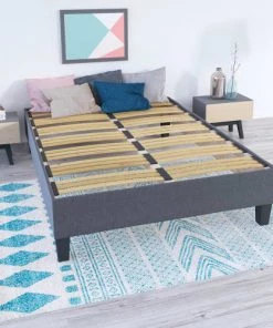 Olympe Sommiers Sommier En Kit Gris Clair 160x200 -Sommiers Soldes sommier en kit gris clair 160x200 2