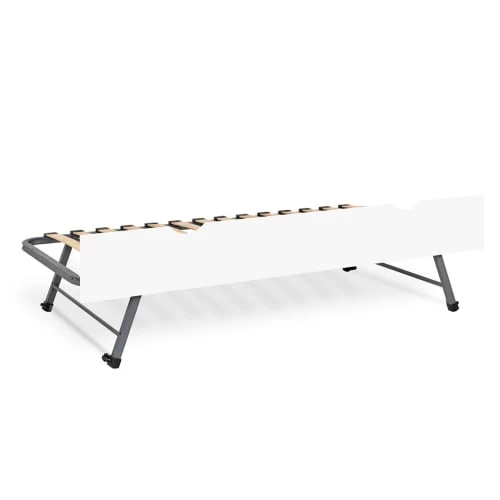 ID Kids Sommiers Sommier Gigogne Avec Façade 90x200 Cm Bois Massif Blanc 3 ID Kids Sommiers Sommier Gigogne Avec Façade 90x200 Cm Bois Massif Blanc